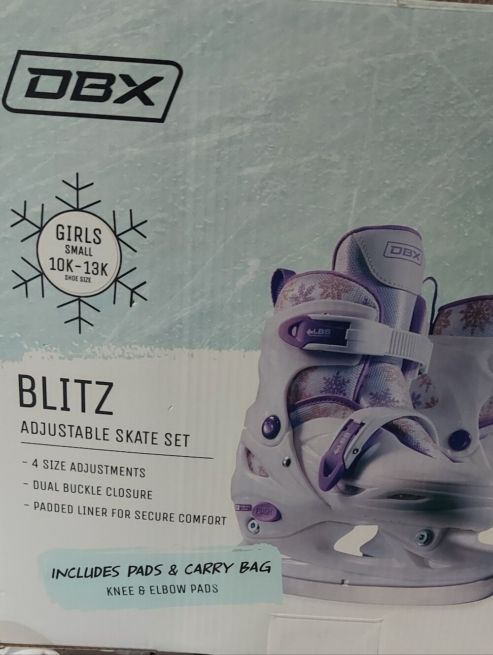 Blitz Girls Adjustable Skate Set in White & Purple